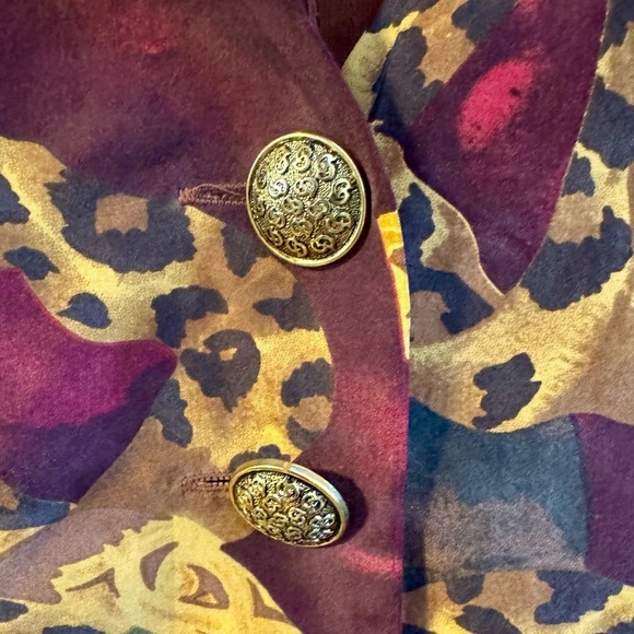 90’s VTG The Limited Women's Silk Leopard Geometric Preppy Teacher Vest Gold - Picture 13 of 13